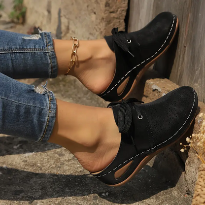 Summer Sale 50% Off❤️Women’s Summer Comfort Orthopedic Mule Sandals,  Slip-On, Round Toe with Lace-Up Design