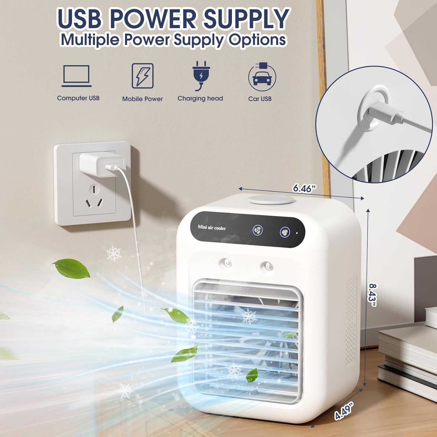 Summer Sale 50% Off🎁 Portable Air Conditioners, 3-In-1 Cooling Fan with 2-Speed Mist Fan