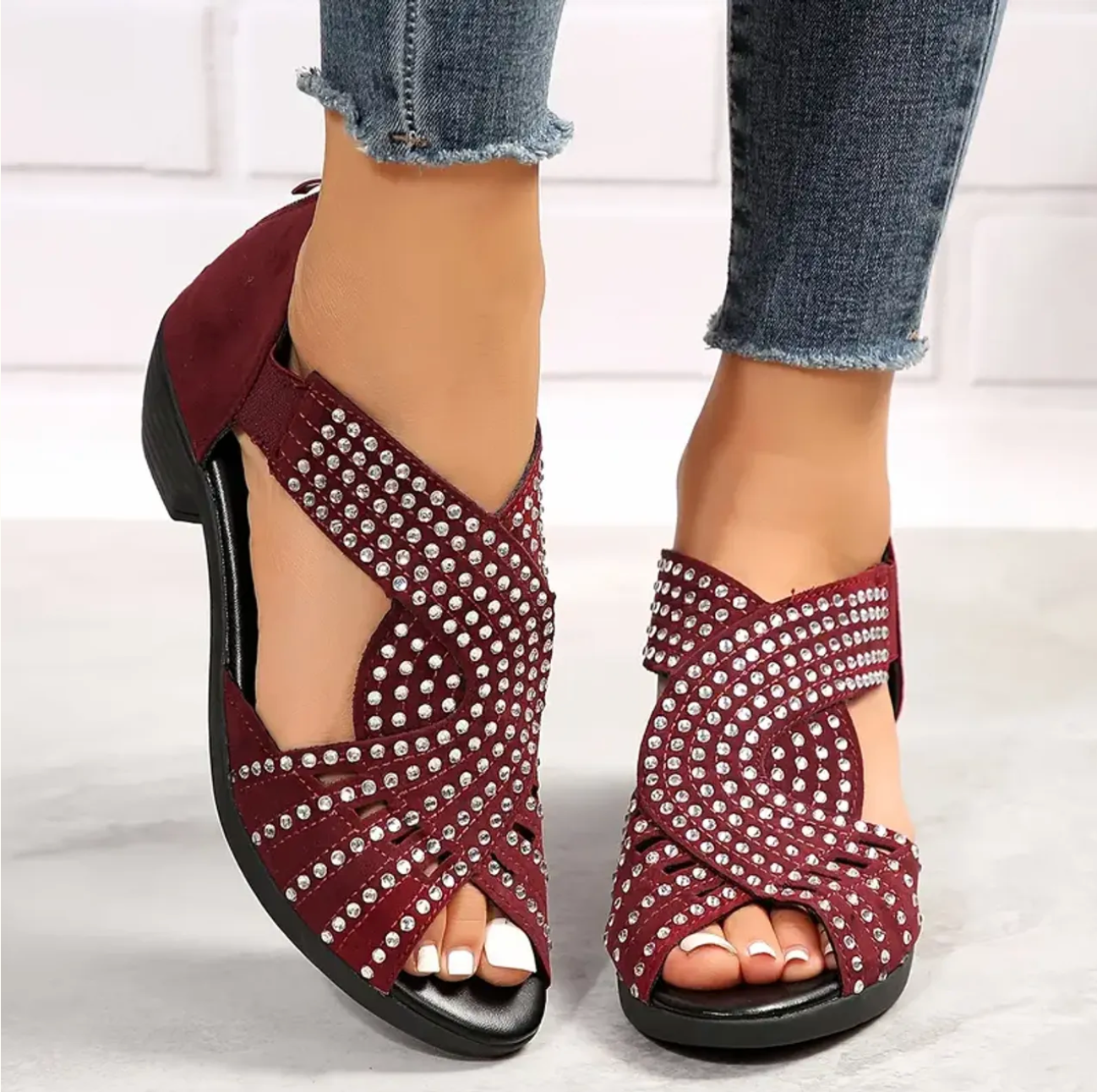🔥Last Day Promotion 70% OFF🔥 Orthopedic Low Heel Cut-Out Sandals