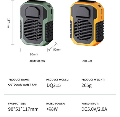 Summer Sale 50% Off🔥 2025 Smart AI Long-lasting Battery Powerful Portable Waist Clip Fan, Wearable Hanging Neck Fan