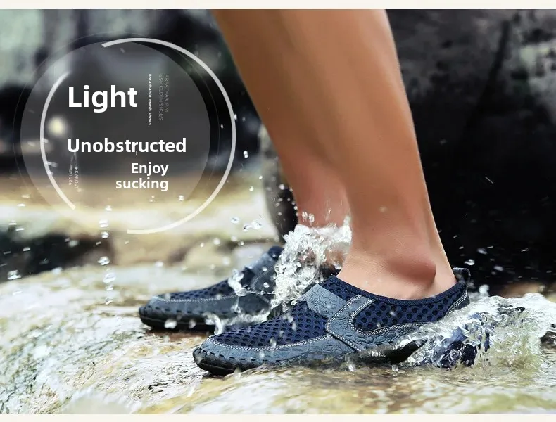 Early Summer Sale 49%🔥 Mens' Summer Slip-on Shoes, Breathable Mesh Leather Loafers