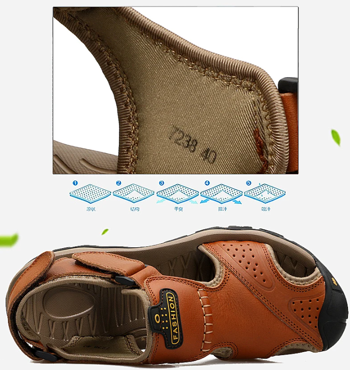 On This Week Sale off 50%🔥 Men's Outdoor Leather Orthopedic Summer Sandals