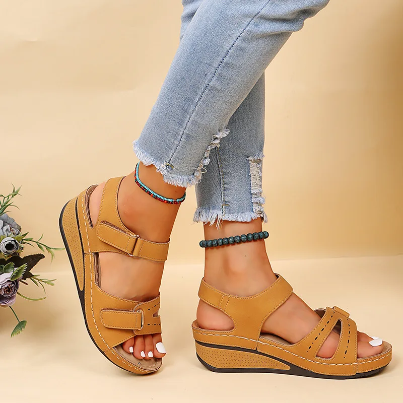 Last day Promotion 49%❤️ Women's Wedge Platform Sandals with Adjustable Strap