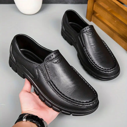 Men’s Black EVA Slip-on Work Shoes - Comfortable Chef Shoes for Driving and Office Use, All-Season Casual Footwear